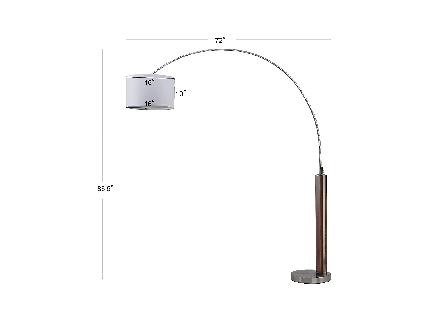 Lampadaire Nickel 41 X 183 X 219.71 cm - Mafalda