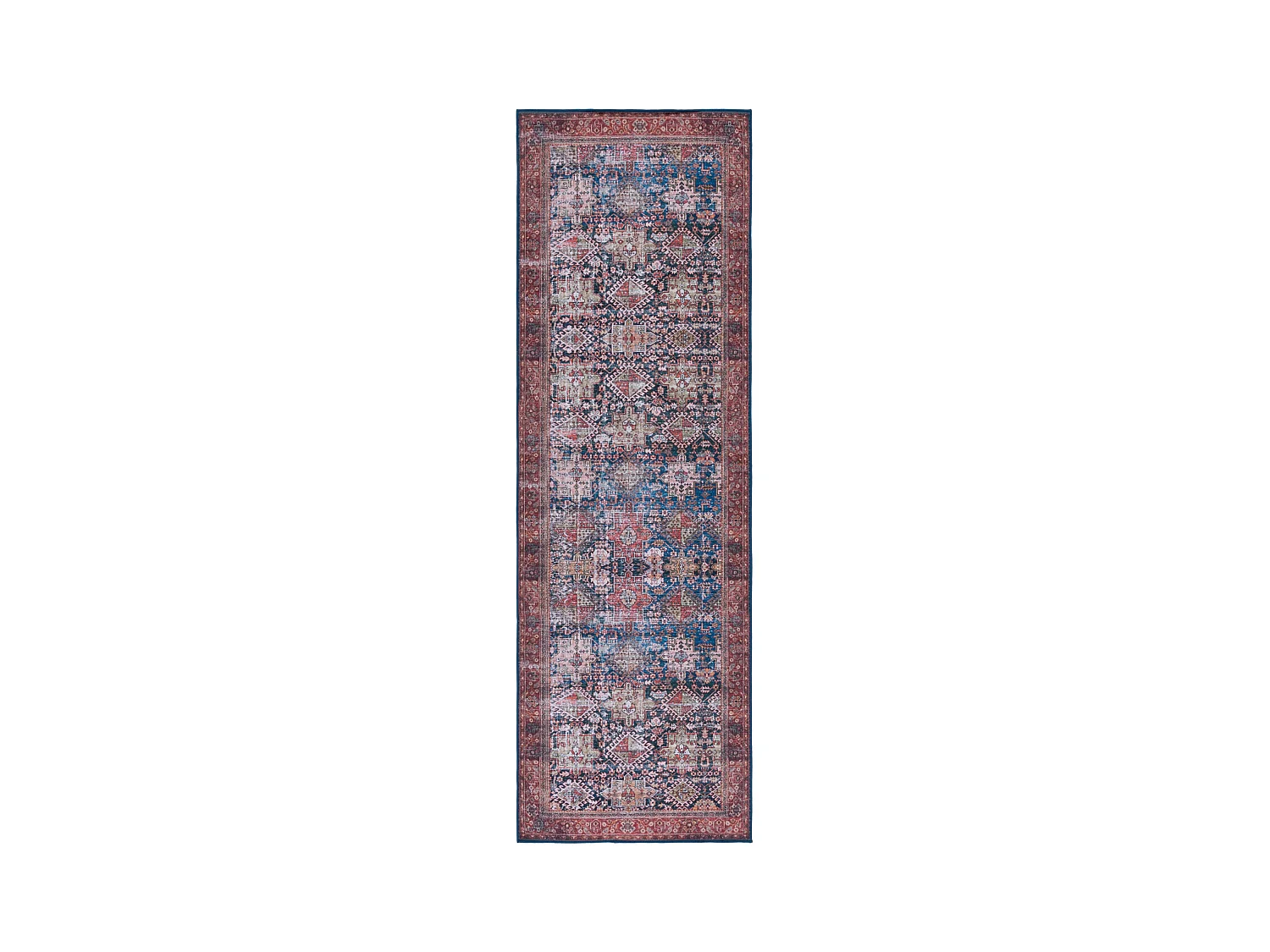Tapis Bleu Marine/Rouille 76 X 183 cm - Zarah