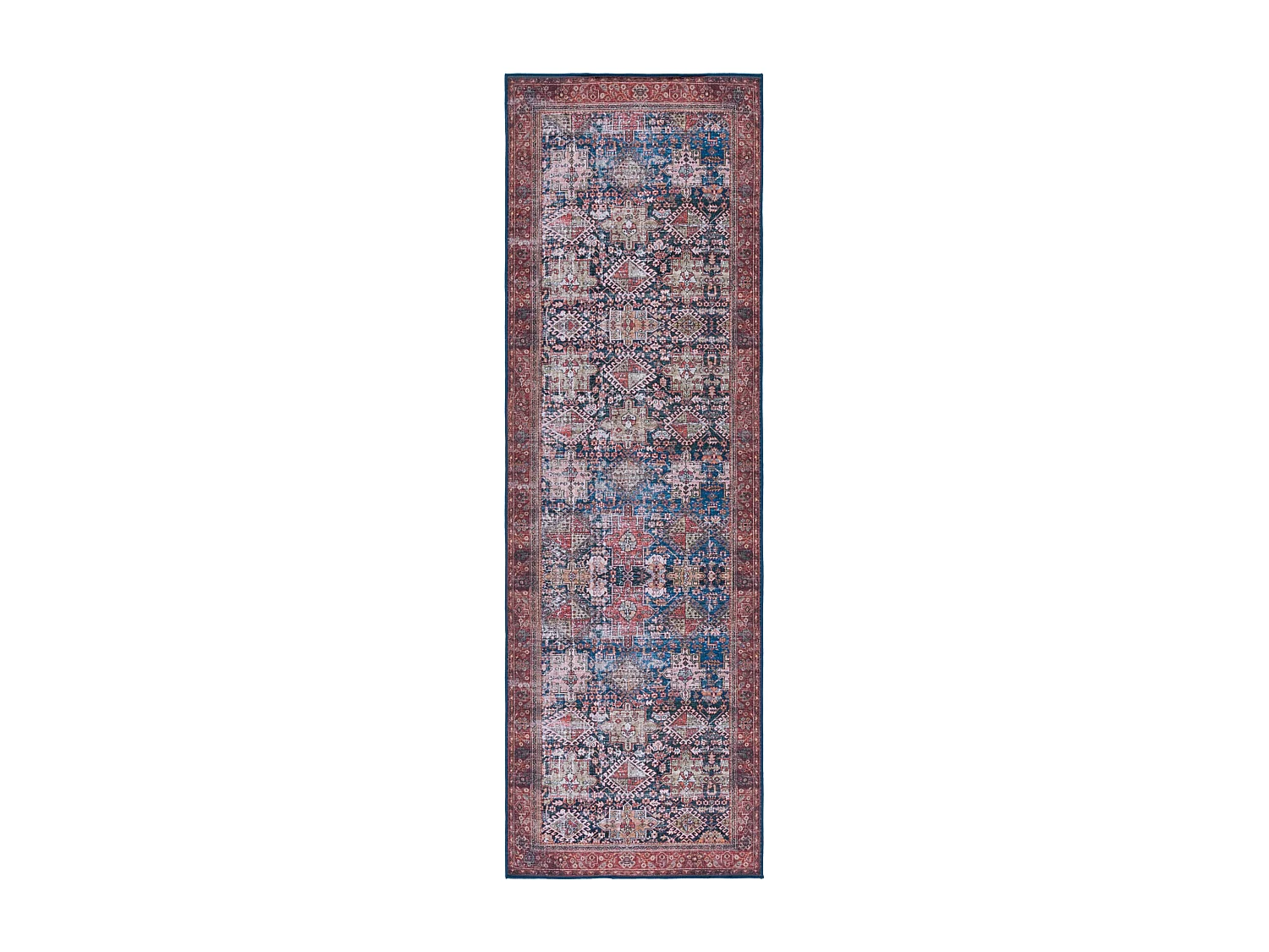 Tapis Bleu Marine/Rouille 76 X 183 cm - Zarah