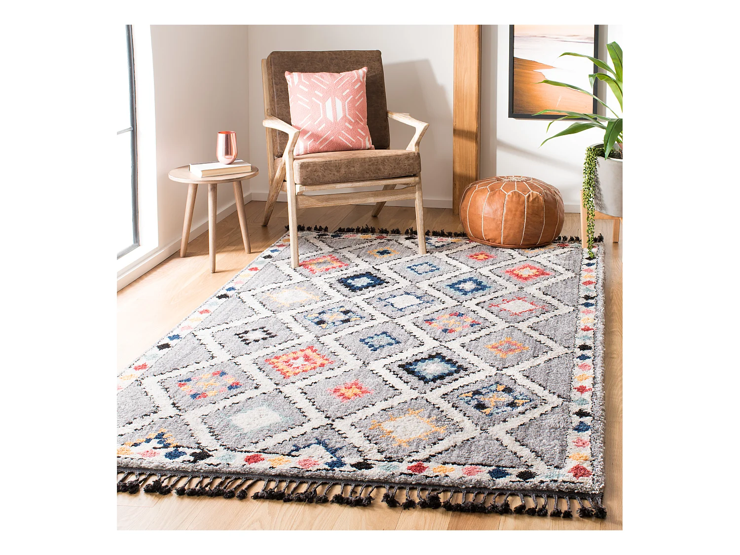Tapis Gris/Multicolore 122 X 183 cm - Antonella