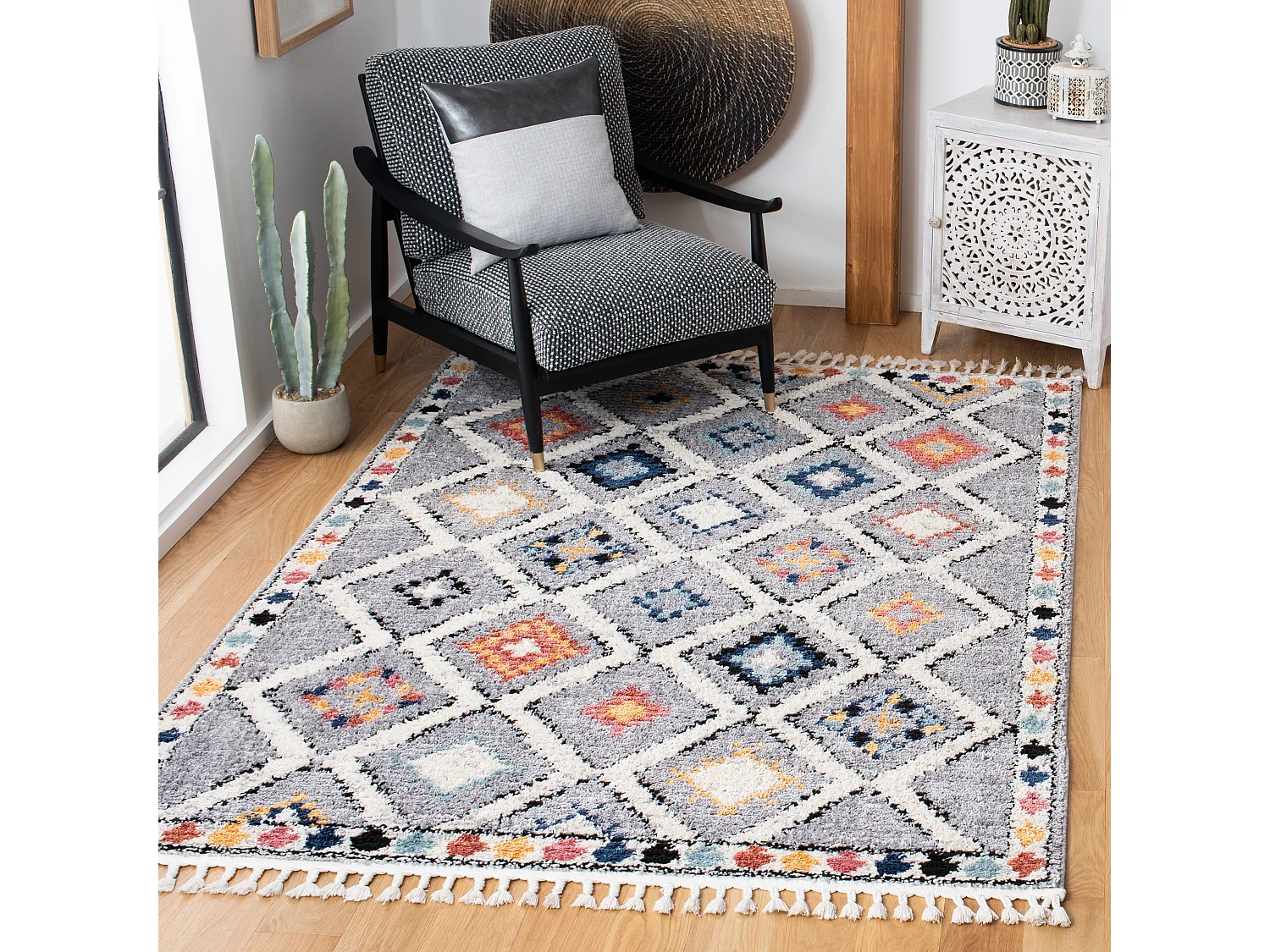 Tapis Gris/Multicolore 122 X 183 cm - Antonella