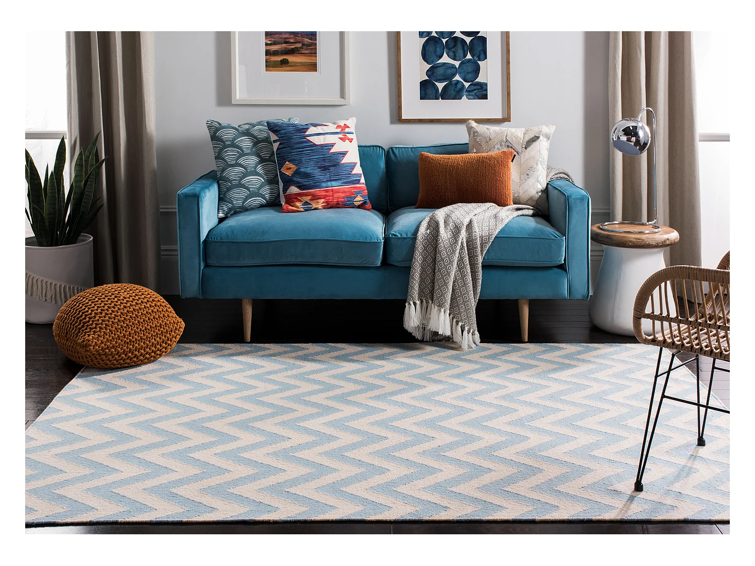 Tapis Bleu/Neutre 152 X 244 cm - Nelli