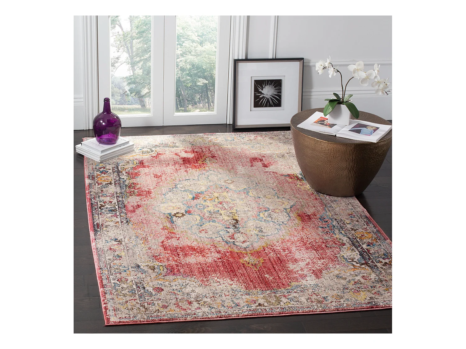 Tapis Rose/Gris 155 X 229 cm - Malani