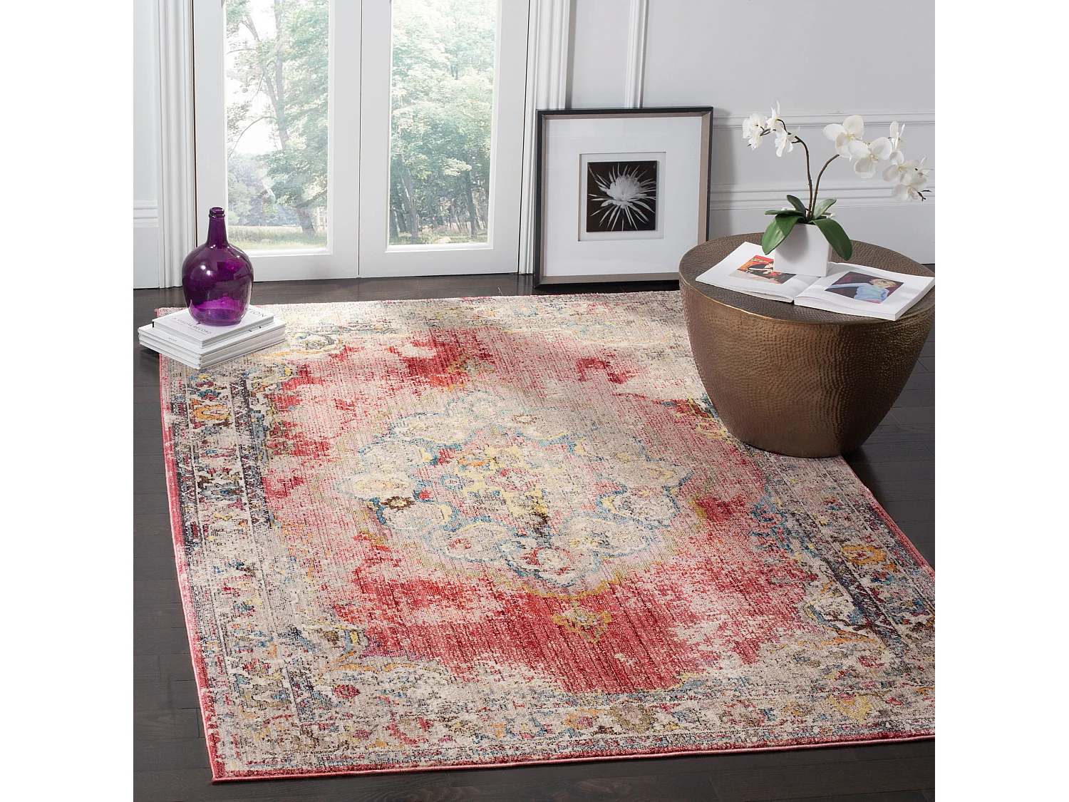 Tapis Rose/Gris 155 X 229 cm - Malani