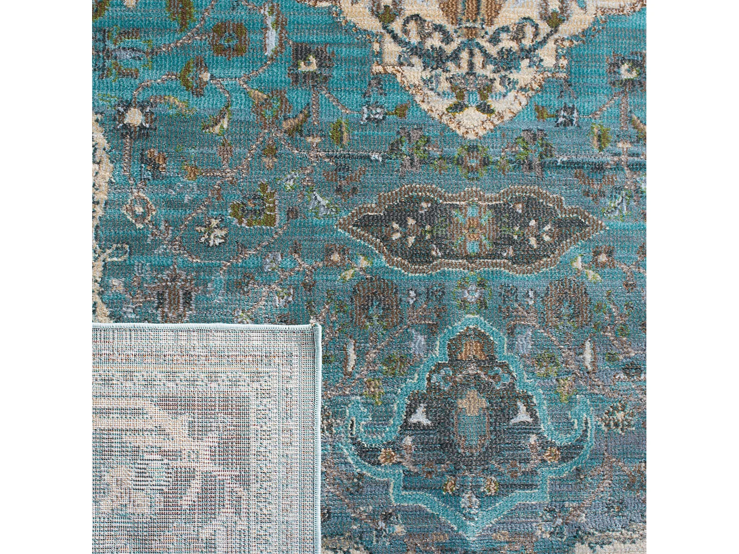 Tapis Bleu/Neutre 91 X 152 cm - Amora
