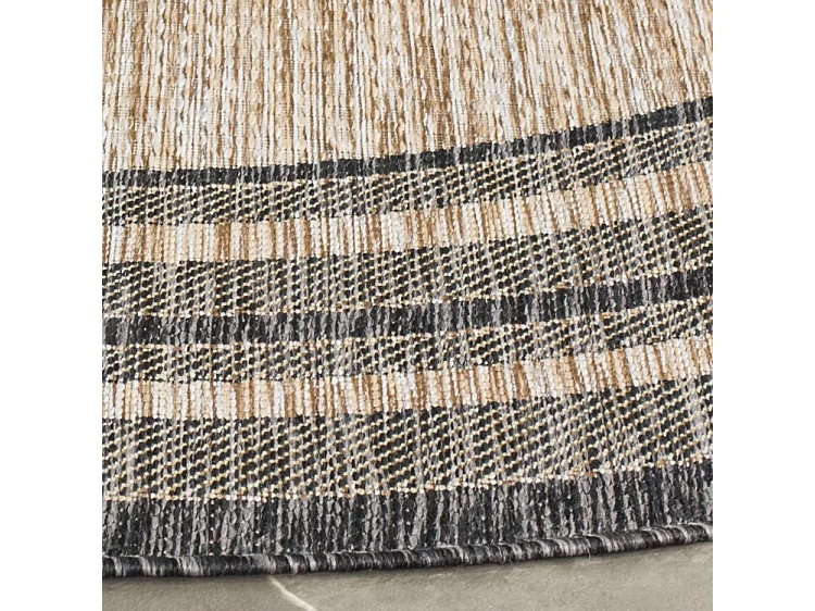 Tapis Naturel/Noir 160 X 160 cm - Anwen