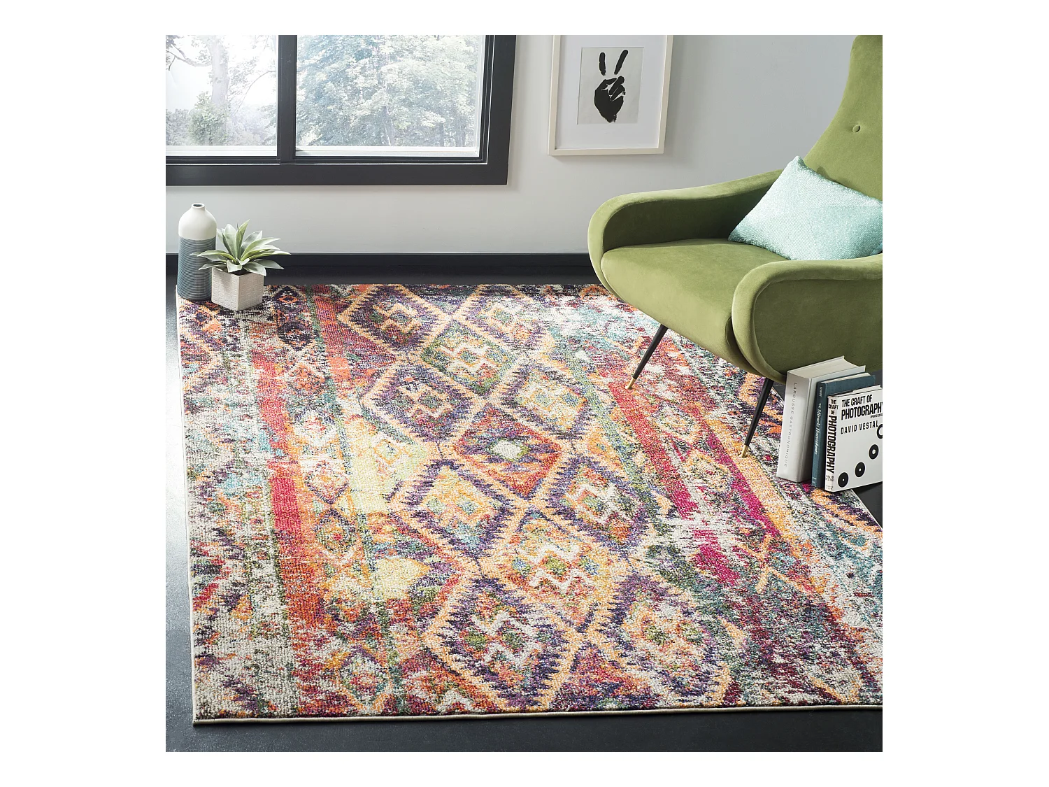 Tapis Violet/Orange 122 X 170 cm - Lilith