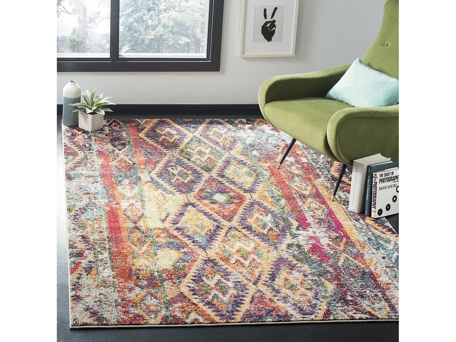 Tapis Violet/Orange 122 X 170 cm - Lilith