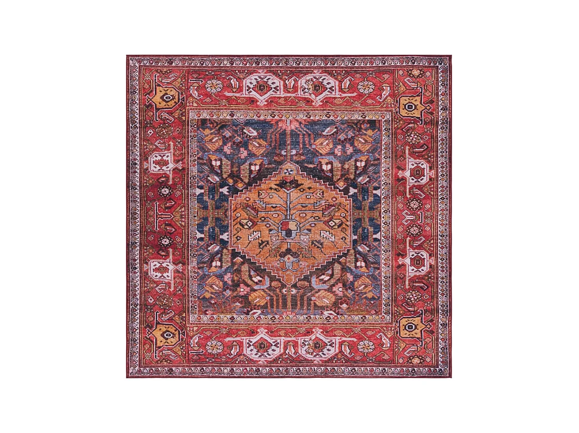 Tapis Bleu marine/rouille 122 X 122 cm - Patricia