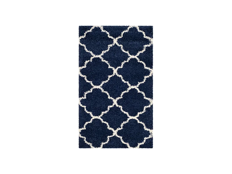 Tapis Bleu Marine/Neutre 91 X 152 cm - Coco