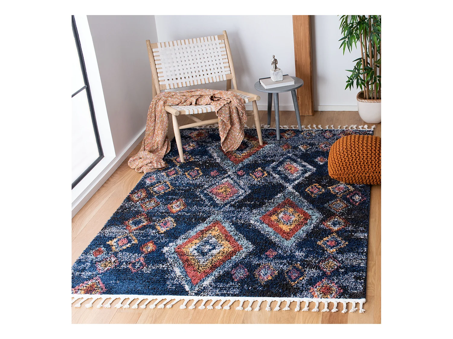 Tapis Bleu Marine/Multicolore 160 X 229 cm - June