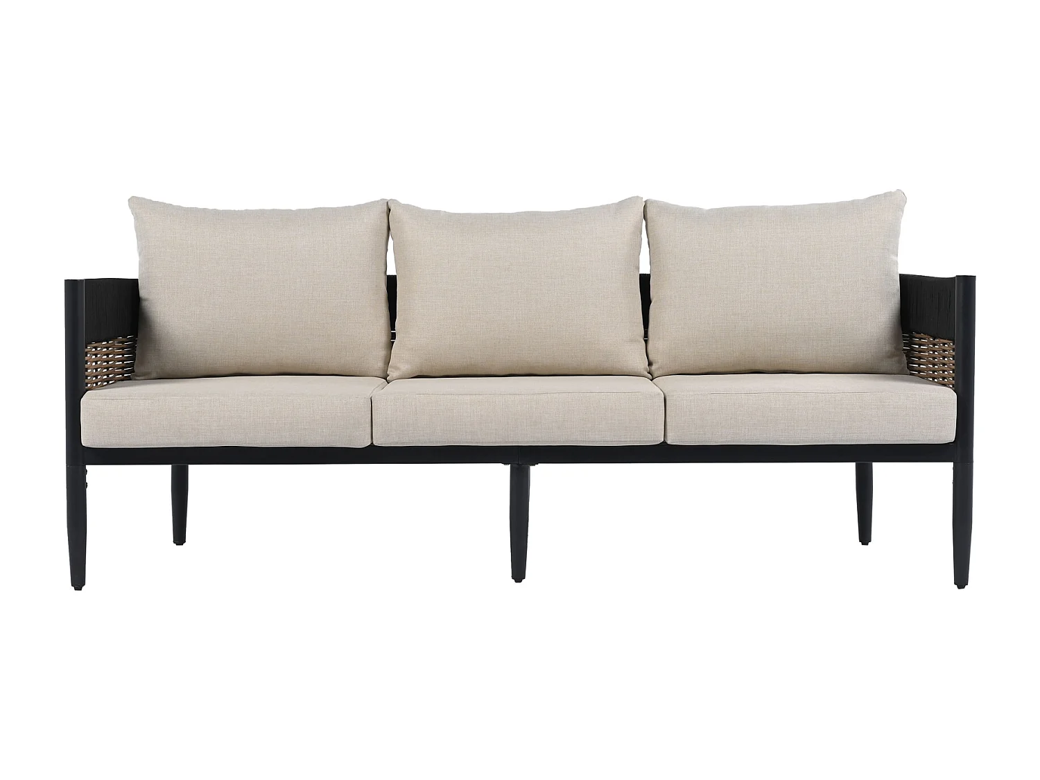 Canapé Noir/Beige 195 x 70 x 65 cm - Harrison