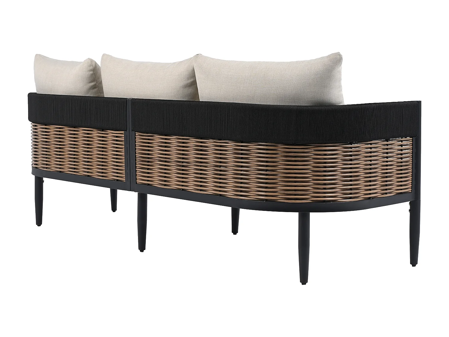 Canapé Noir/Beige 195 x 70 x 65 cm - Harrison