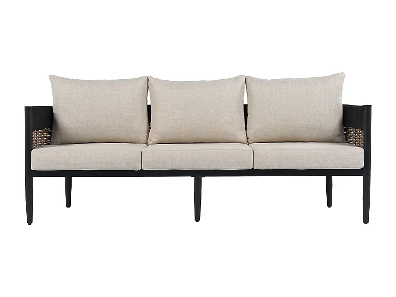 Canapé Noir/Beige 195 x 70 x 65 cm - Harrison