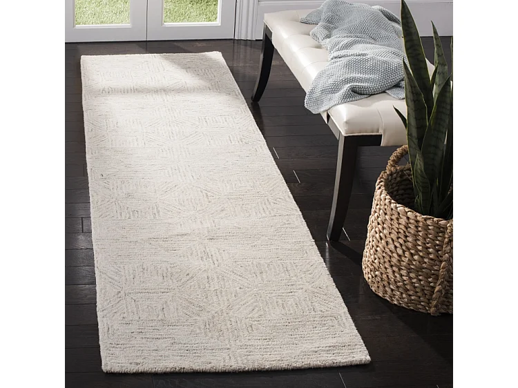 Tapis Ivoire/Bleu clair 69 X 122 cm - Delyth