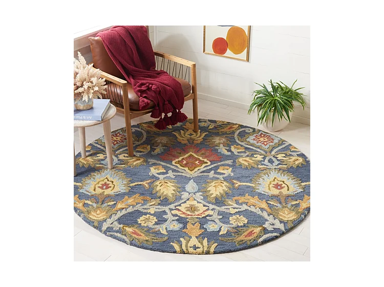 Tapis Bleu Marine/Multicolore 183 X 183 cm - Juni