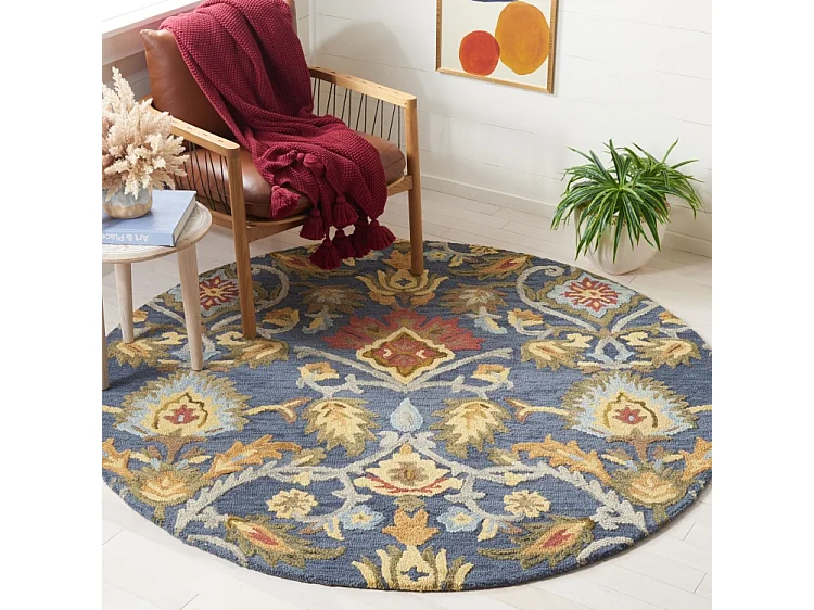 Tapis Bleu Marine/Multicolore 183 X 183 cm - Juni