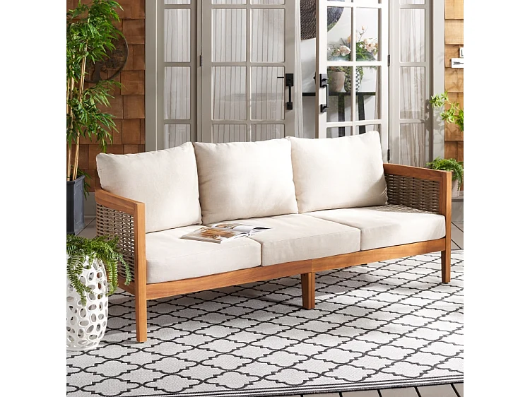 Canapé Taupe 195 x 75 x 65 cm - Amanda