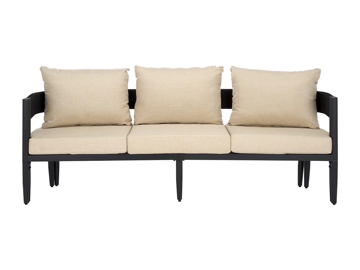 Canapé Noir/Beige 195 x 70 x 65 cm - Viola