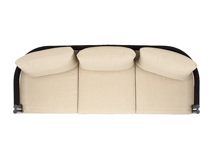 Canapé Noir/Beige 195 x 70 x 65 cm - Viola