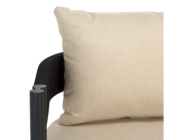 Canapé Noir/Beige 195 x 70 x 65 cm - Viola