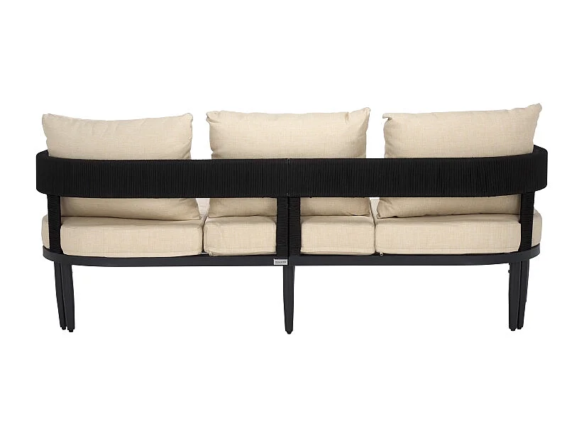 Canapé Noir/Beige 195 x 70 x 65 cm - Viola