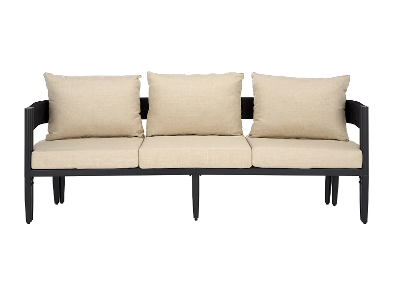 Canapé Noir/Beige 195 x 70 x 65 cm - Viola