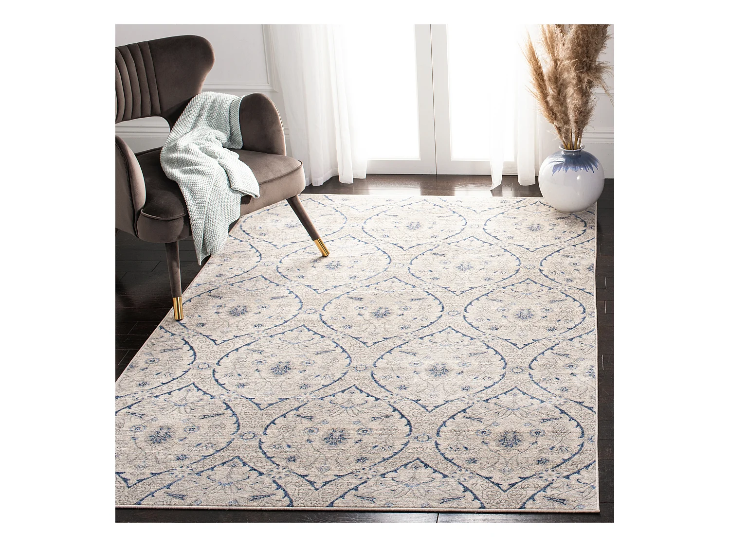 Tapis Gris/Bleu 183 X 274 cm - Camille