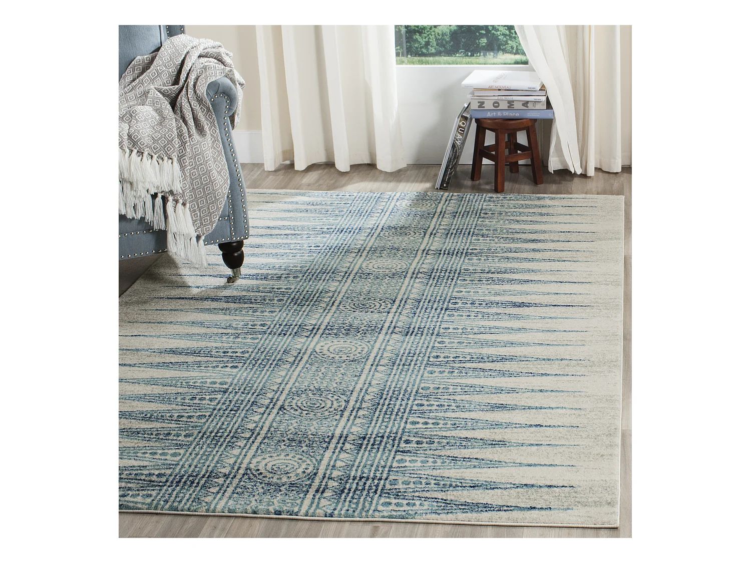 Tapis Neutre/Bleu 155 X 229 cm - Gianna
