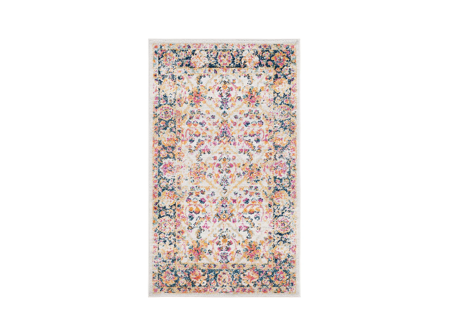 Tapis Neutre/Bleu Marine 91 X 152 cm - Melita