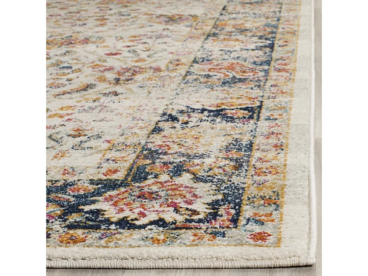 Tapis Neutre/Bleu Marine 91 X 152 cm - Melita