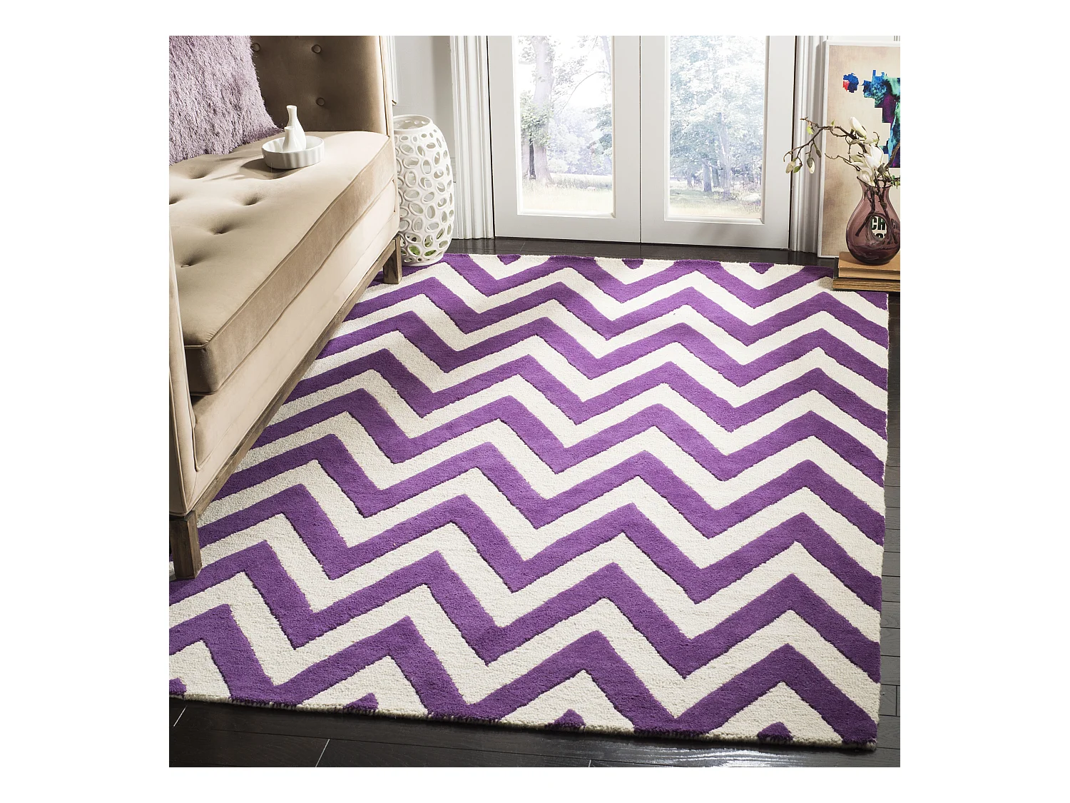 Tapis Violet/Ivoire 152 X 244 cm - Stella