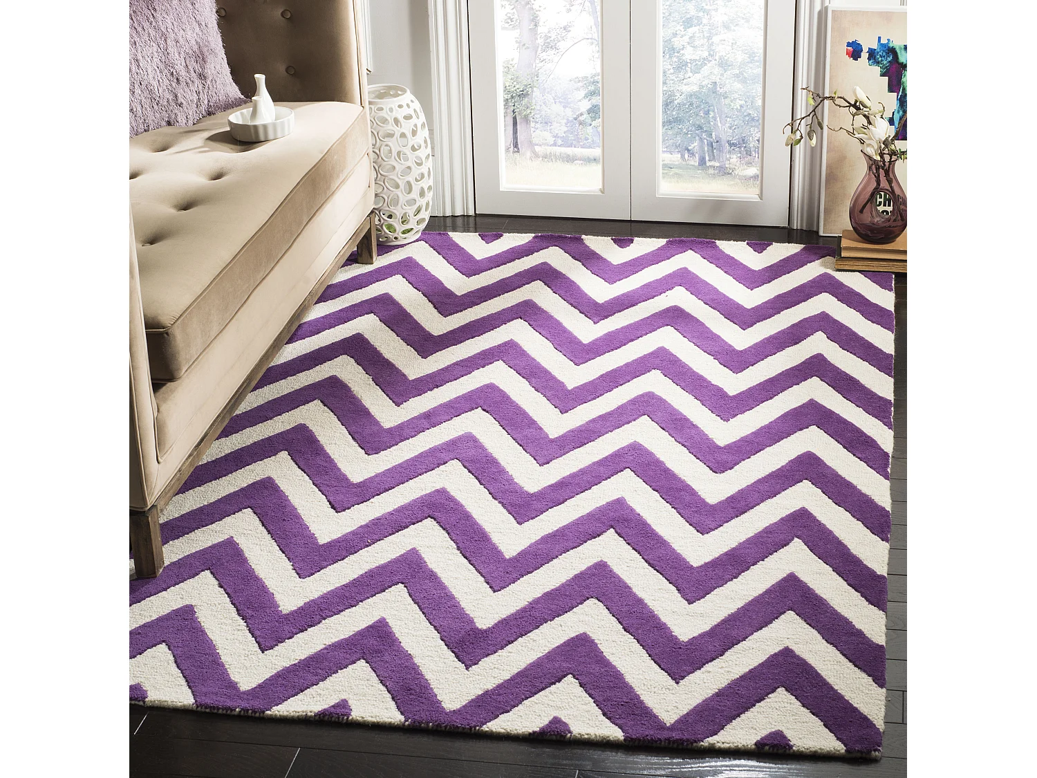 Tapis Violet/Ivoire 152 X 244 cm - Stella