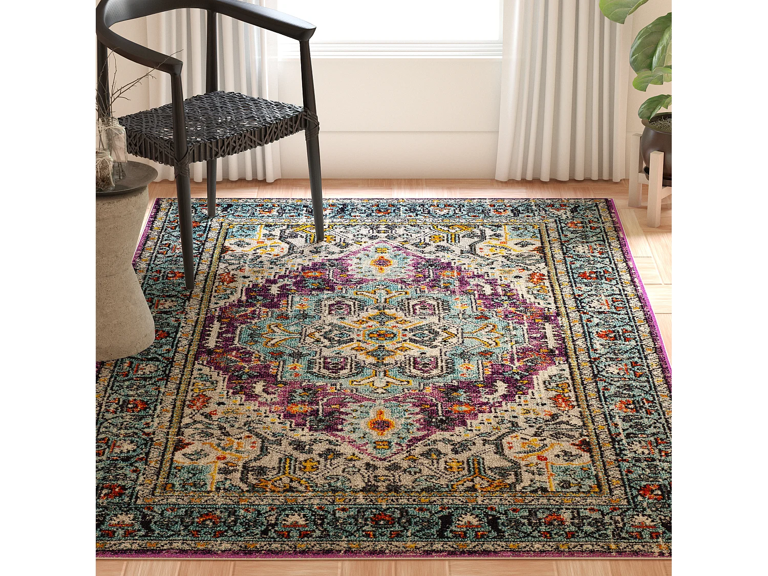Tapis Violet/Bleu 201 X 201 cm - Arya Area