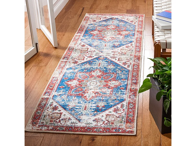 Tapis Bleu/Rouge 76 X 244 cm - Solana