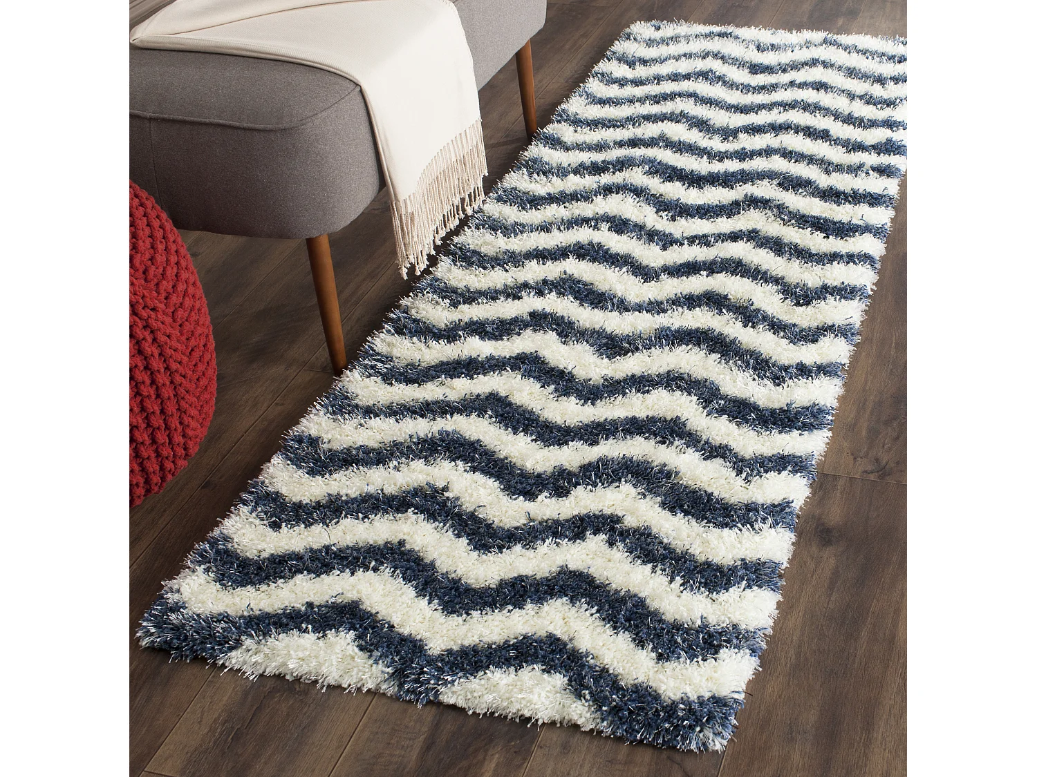 Tapis Neutre/Bleu 69 X 213 cm - Frances