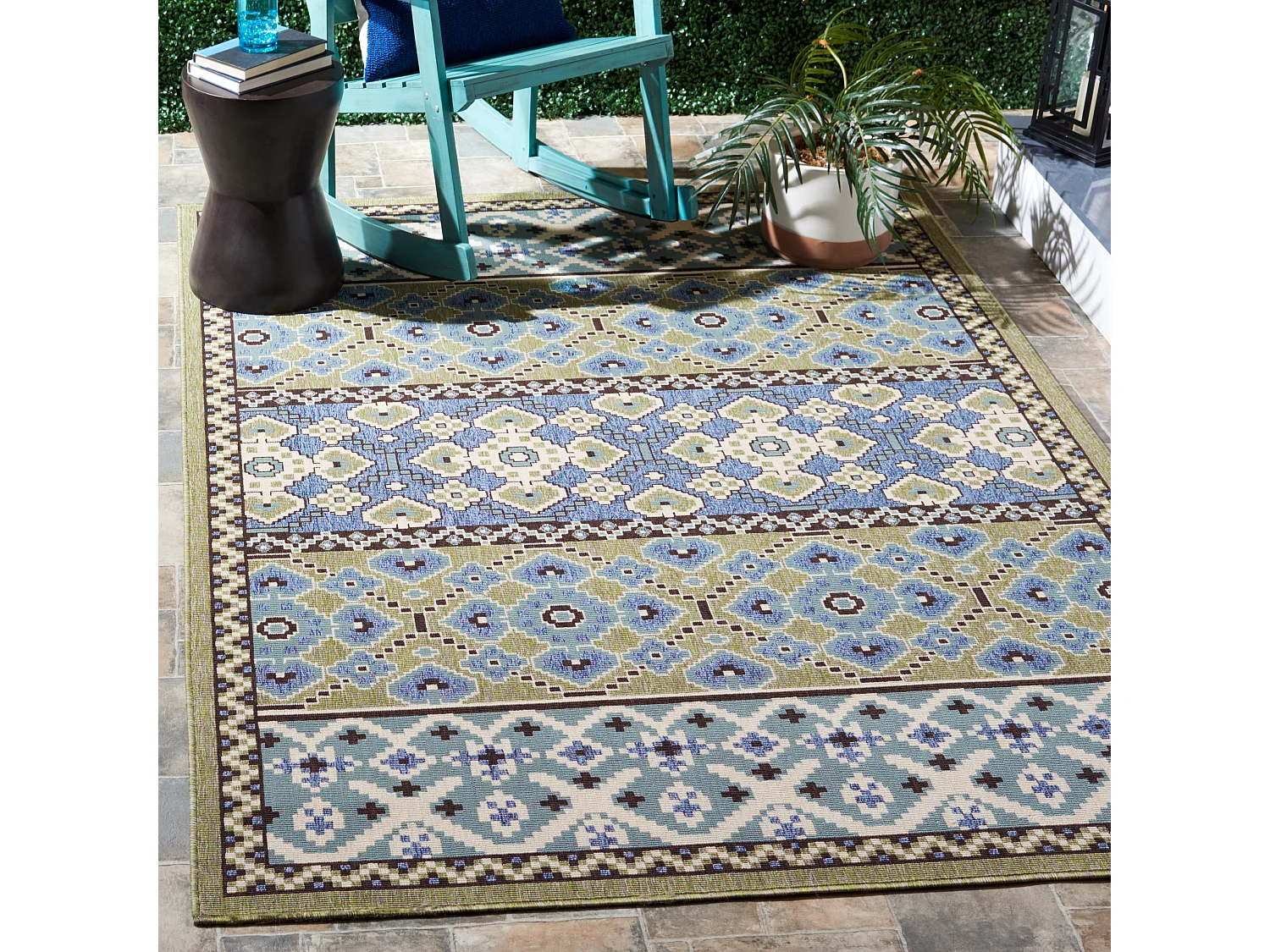 Tapis Vert/Bleu 122 X 170 cm - Alia