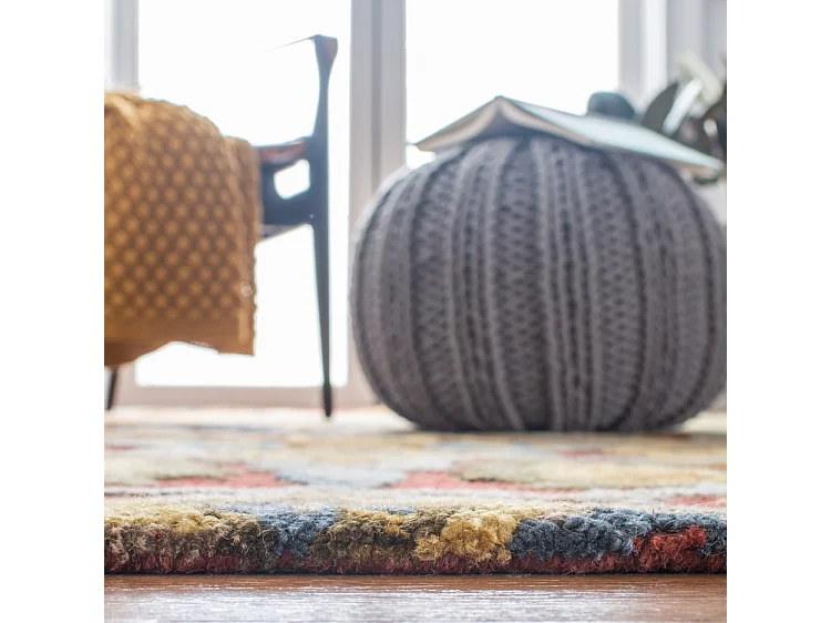 Tapis Rouge/Multicolore 91 X 91 cm - Juni