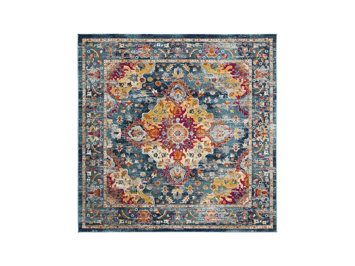 Tapis Sarcelle/Fuschia 155 X 155 cm - Shannon