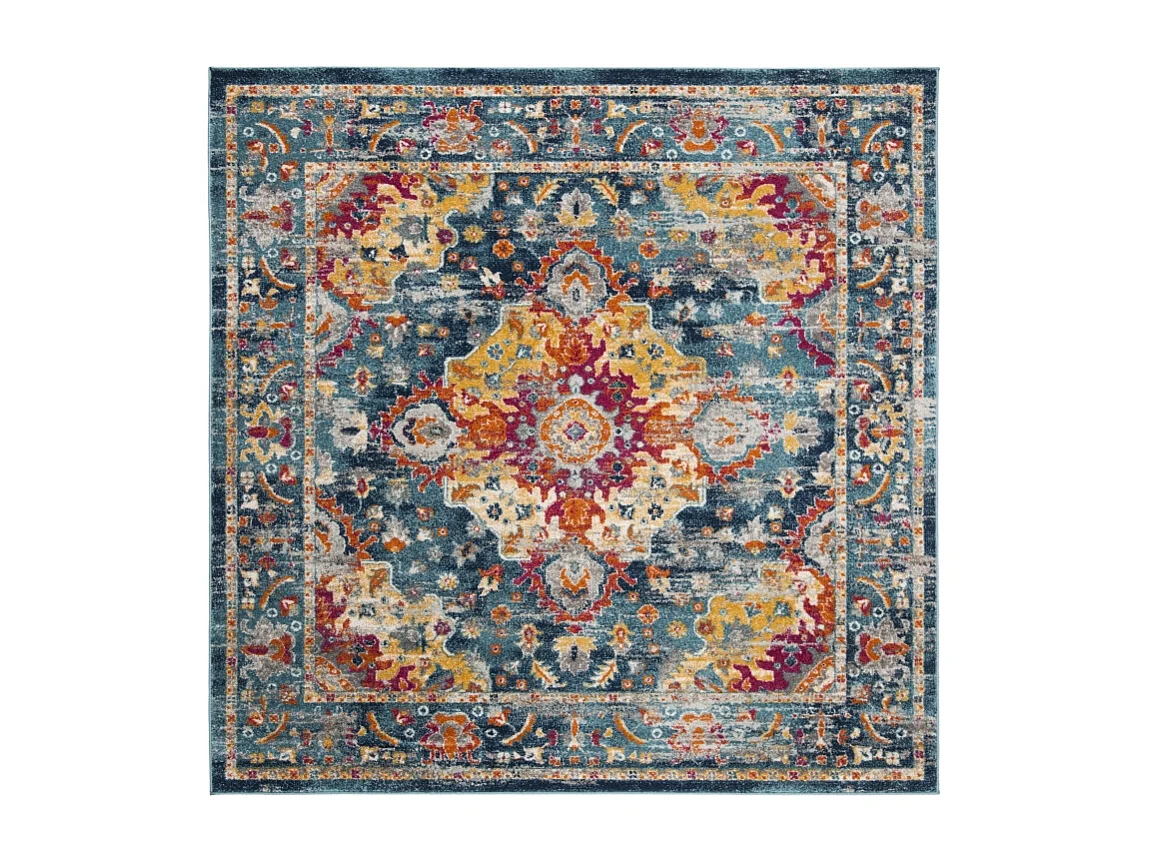 Tapis Sarcelle/Fuschia 155 X 155 cm - Shannon