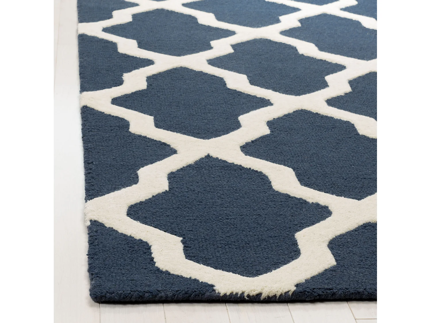 Tapis Bleu Marine Bleu/Neutre 91 X 152 cm - Ava