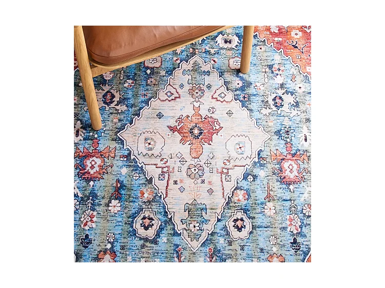 Tapis Beige/Bleu 91 X 152 cm - Fauna