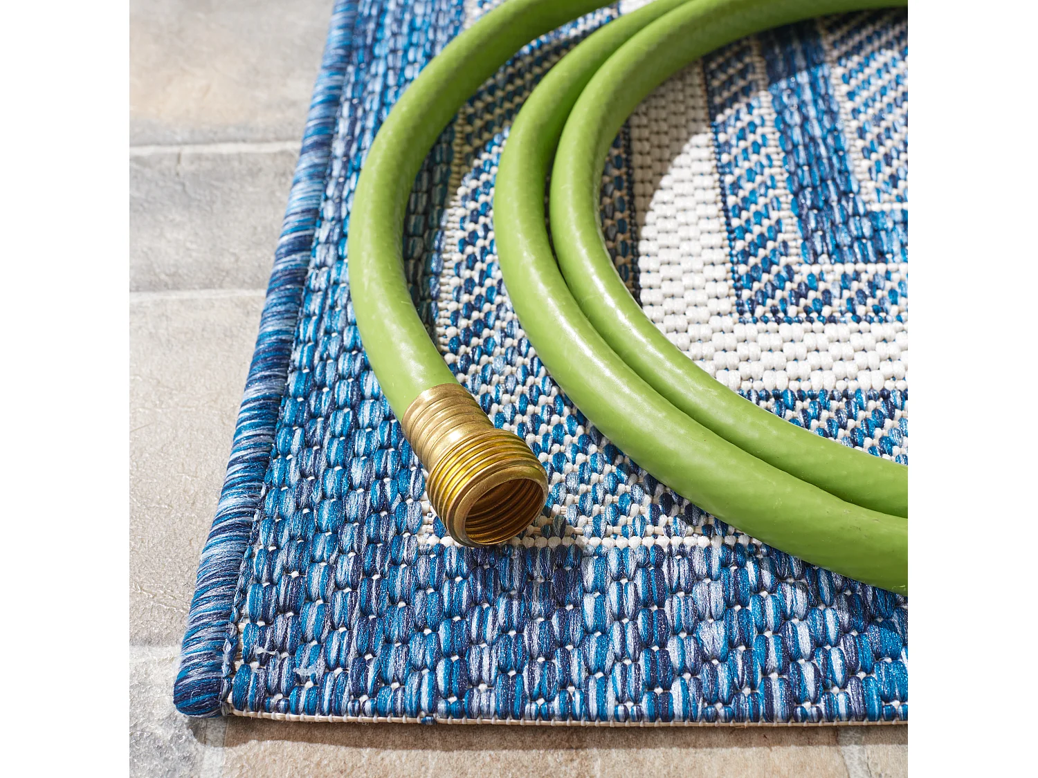Tapis Ivoire/Marine 69 X 122 cm - Aeliana