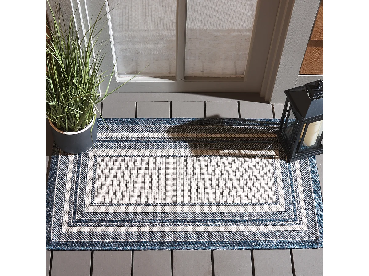 Tapis Ivoire/Marine 69 X 122 cm - Aeliana