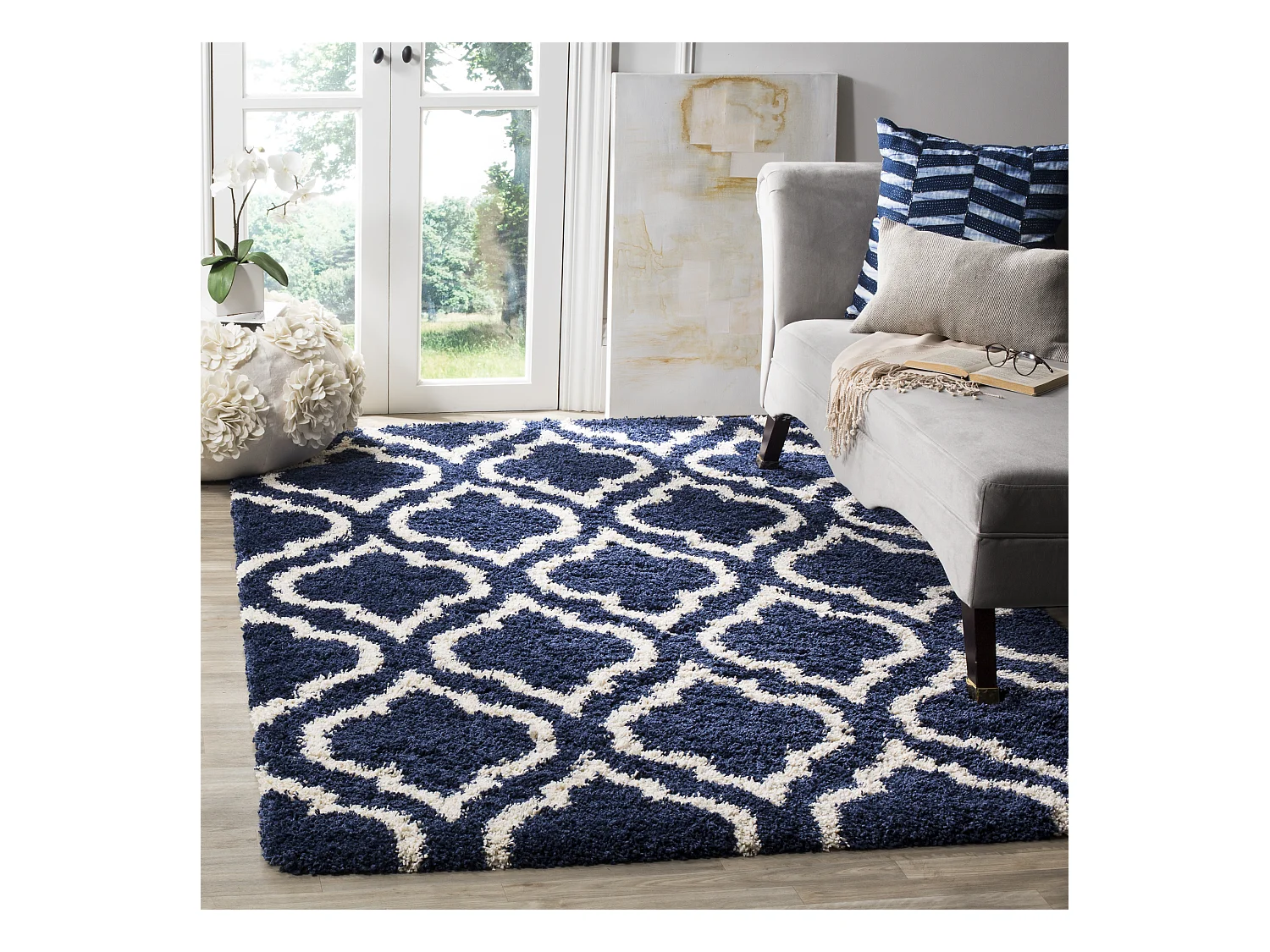 Tapis Bleu Marine/Neutre 155 X 229 cm - Mati