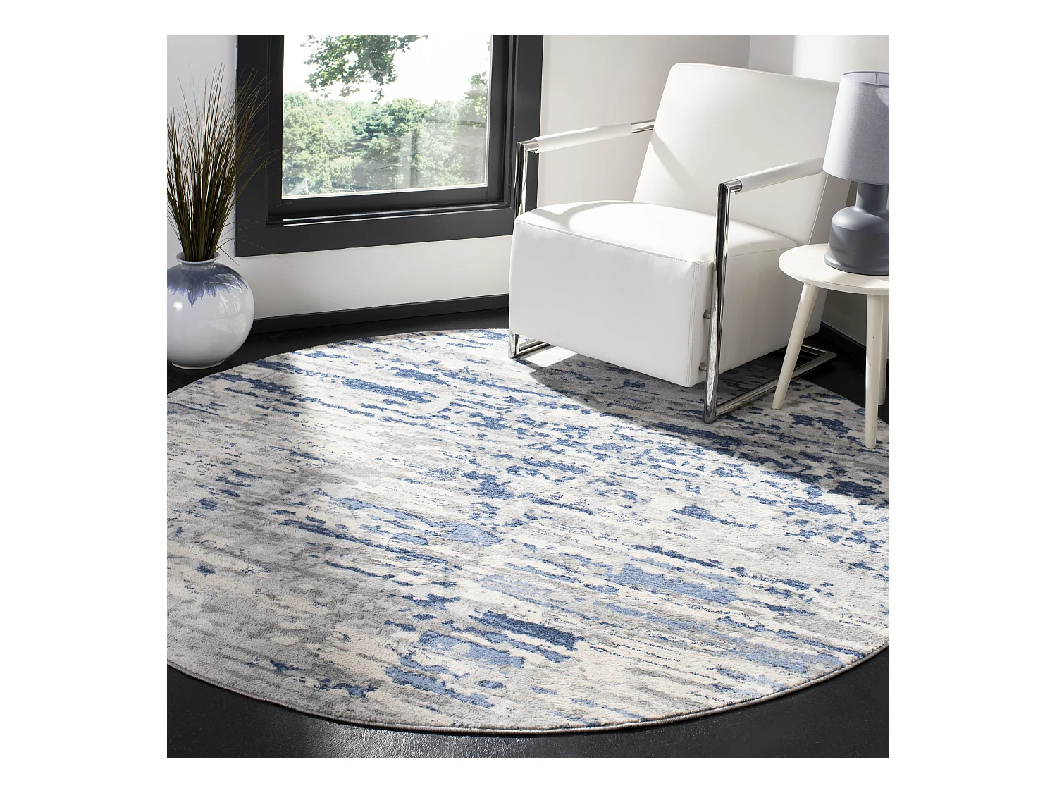 Tapis Neutre/Bleu 201 X 201 cm - Jassi