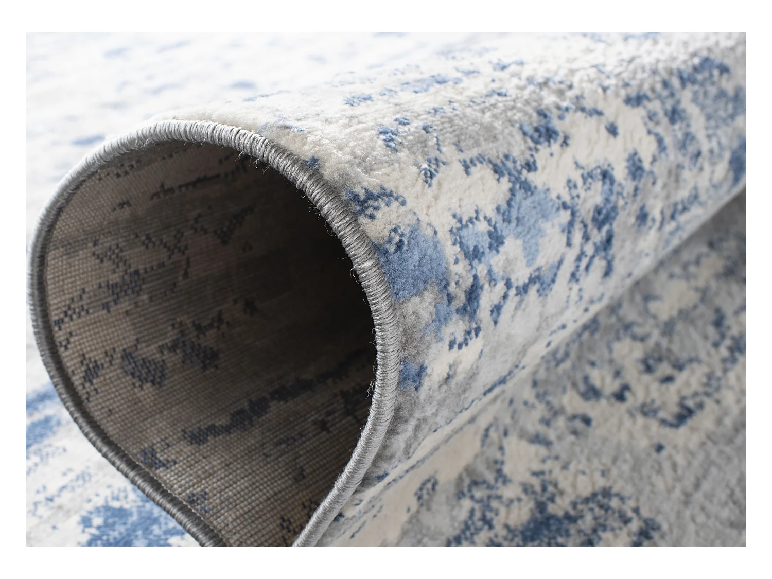 Tapis Neutre/Bleu 201 X 201 cm - Jassi