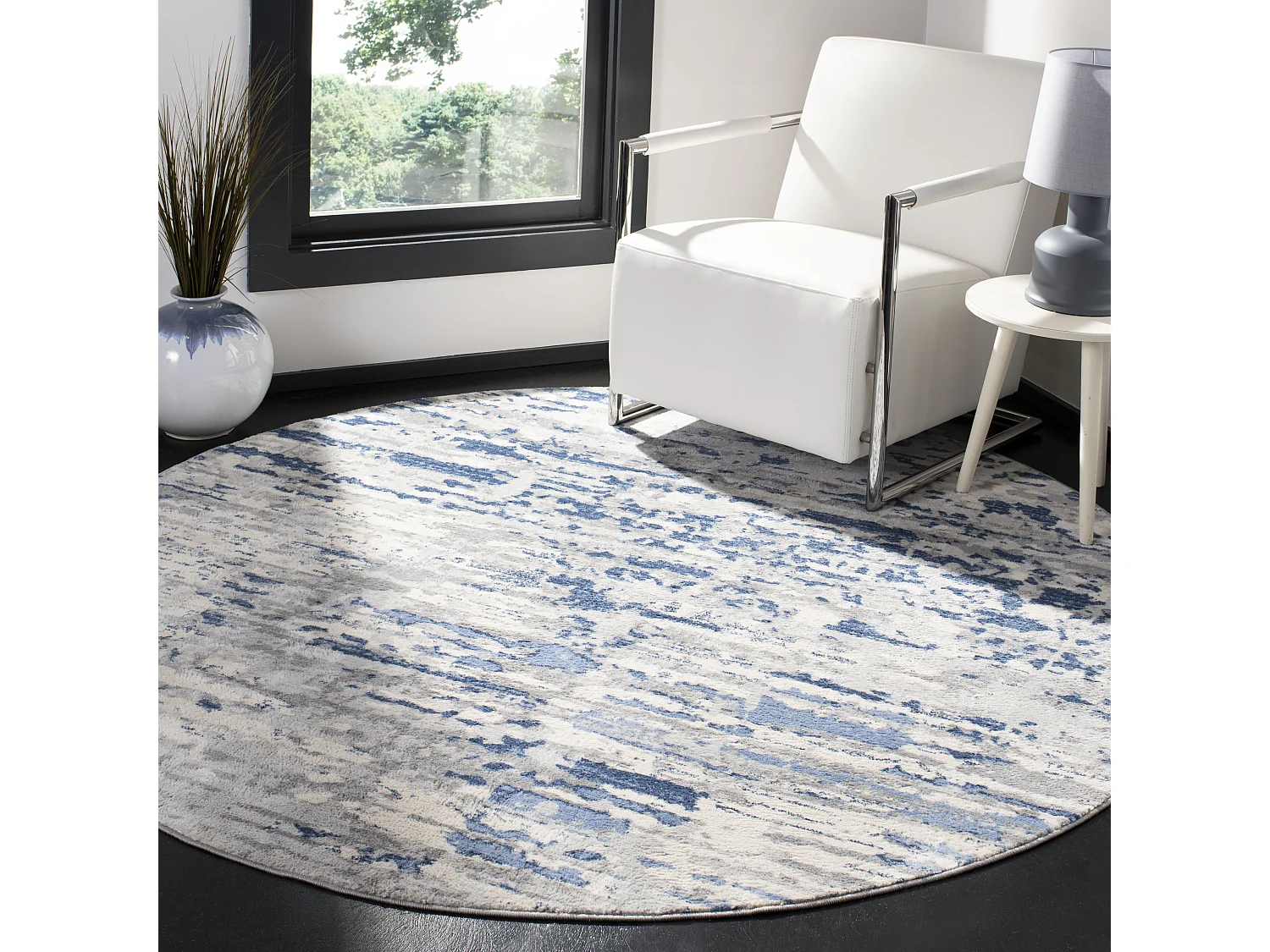 Tapis Neutre/Bleu 201 X 201 cm - Jassi