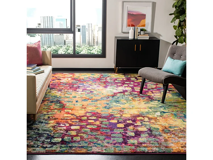 Tapis Rose/Multicolore 274 X 366 cm - Alec