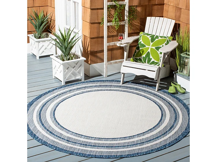 Tapis Ivoire/Marine 160 X 160 cm - Aeliana